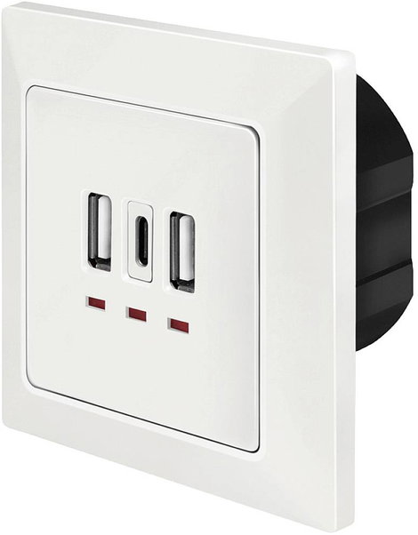LogiLink PA0254 Süllyeszthető doboz USB töltőkimenettel Fehér