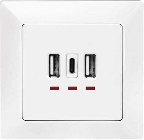 LogiLink PA0254 Süllyeszthető doboz USB töltőkimenettel Fehér 2. kép