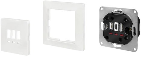 LogiLink PA0254 Süllyeszthető doboz USB töltőkimenettel Fehér 4. kép