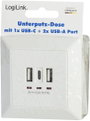 LogiLink PA0254 Süllyeszthető doboz USB töltőkimenettel Fehér 5. bélyegkép