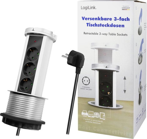 LogiLink LPS235A Beépíthető dugalj Gyermekvédelem Ezüst-fekete 6. kép