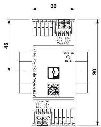 Phoenix Contact STEP3-PS/1AC/12DC/2.5/PT Kalapsínes tápegység 12 V/DC 2.5 A 30 W Kimenetek száma:1 x 7. kép