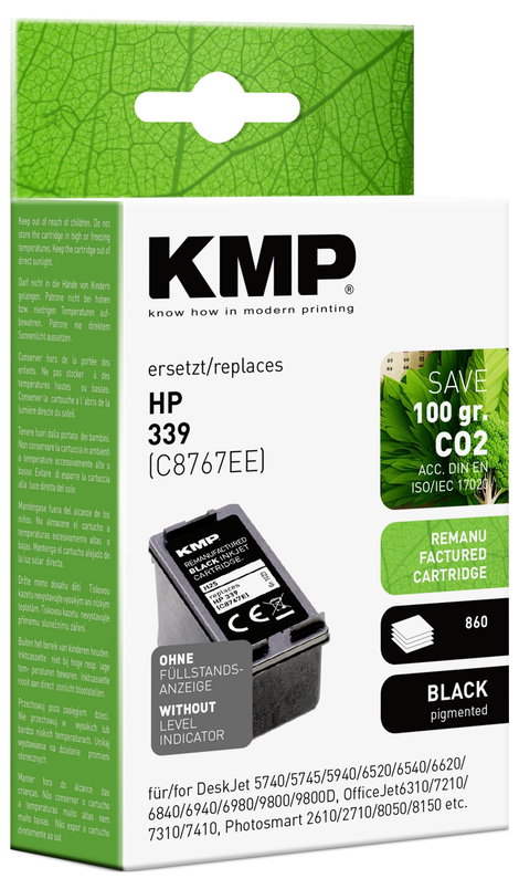 KMP Tinta helyettesíti HP 339, C8767E Kompatibilis Fekete H25 1023,4339 2. kép