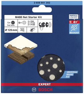 Bosch Accessories EXPERT M480 2608901202 Csiszolóháló készlet Lyukas Szemcsézet (num) 80, 80, 120, 1