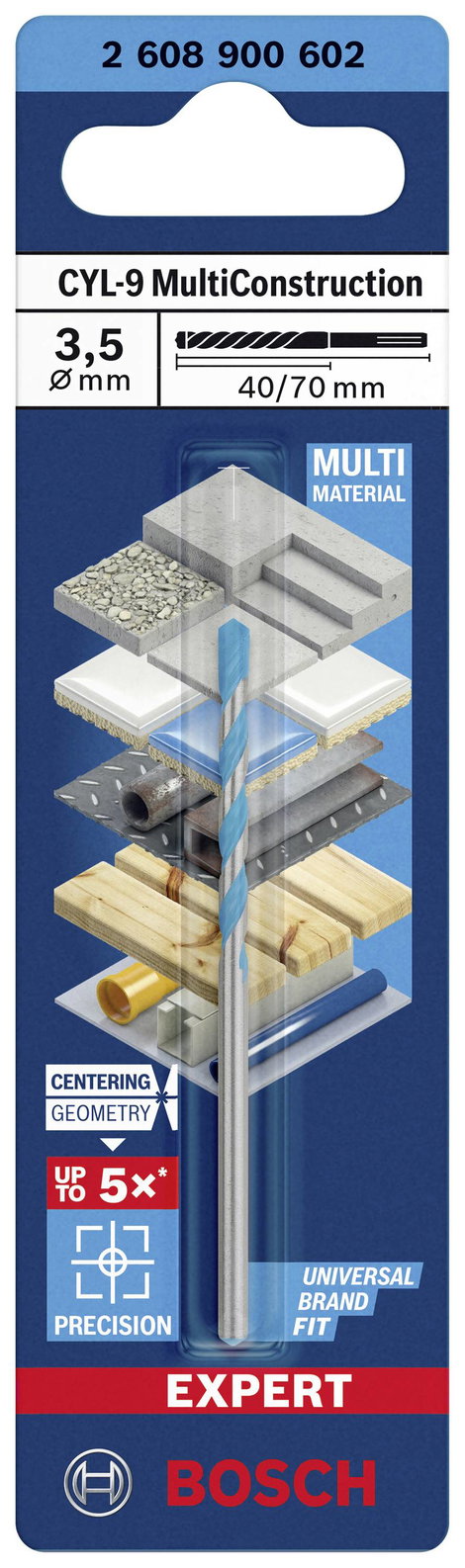 Bosch Accessories EXPERT CYL-9 MultiConstruction 2608900602 Többcélú fúró 1 db 3.5 mm Teljes hossz 7 2. kép