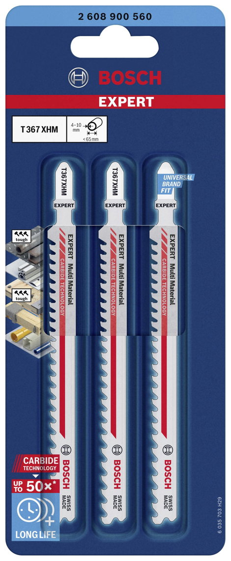 Bosch Accessories 2608900560 EXPERT Multi Material T 367 XHM szúrófűrészlap, 3 db 3 db 2. kép